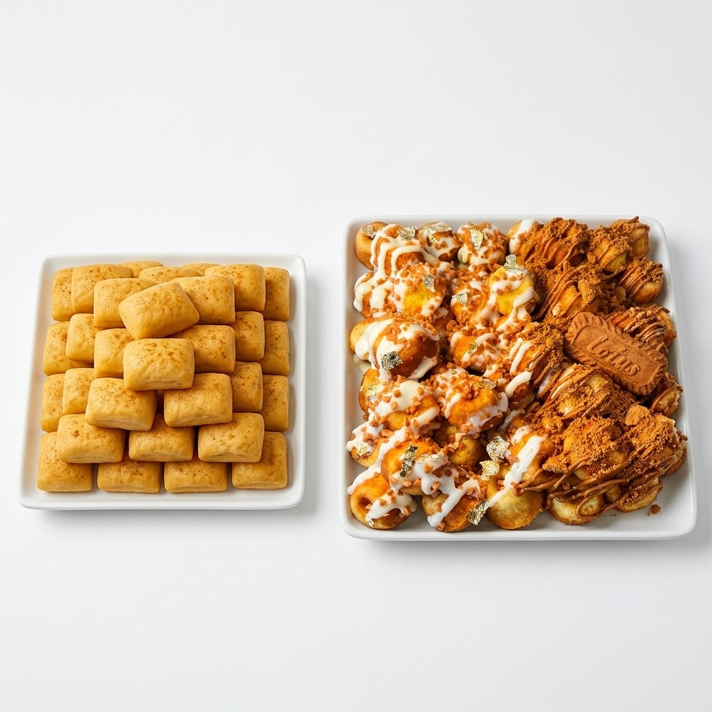 Apéro Bouchées Dcake : plateau de pâtés haïtiens et plateau de bouchées sucrées garnies